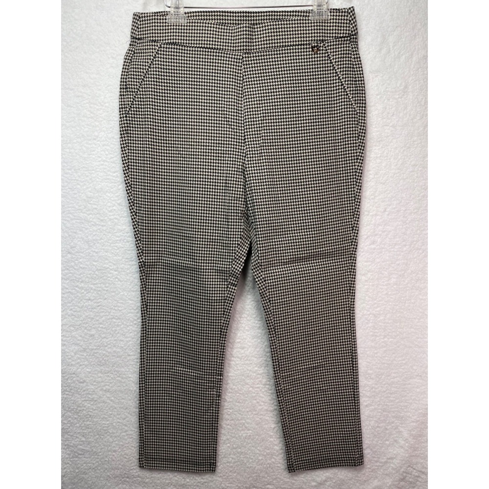 Rafaella 16 Pull On Pants Stretch Faux Pockets‎ Houndstooth Womens